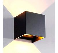 M Ledme - Applique murale Noir extérieur/intérieur LED 6W, 3000K Blanc chaud, faisceau lumineux réglable, IP54 Imperméable, idéal pour l’éclairage de jardin, terrasse, patio, LM6182