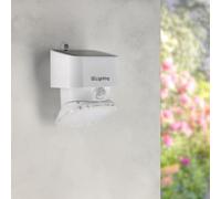 M Ledme - Applique LED solaire White Flat 1W extérieur avec détecteur de mouvement et capteur crépusculaire, IP44, autonomie 6-8 h, éclairage solaire pour jardin, terrasse, entrée ou façade