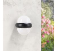 M Ledme - Applique murale LED Globe 10W, blanc chaud 3000K, 920 lm, angle d'éclairage de 180 °, étanche IP54, idéale pour l'éclairage extérieur de jardin, terrasse, patio ou façade