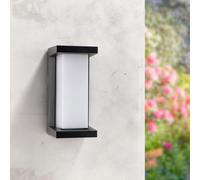 M Ledme - Applique murale LED Metse 10 W pour extérieur, lumière chaude 3 000 K, étanche IP54, lampe moderne pour jardin, patio et terrasse, Noir