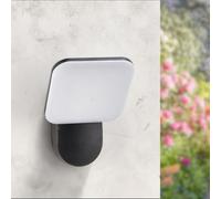 M Ledme - Applique murale LED Mirror 10W pour extérieur, lumière chaude 3000 K, 920 lumens, étanche IP54, finition noire moderne, éclairage décoratif pour jardin, façade ou terrasse