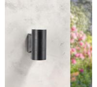 M Ledme - Applique murale LED tube noir 2 x 3 W, lumière chaude 3 000 K, étanche IP54, design moderne pour jardin, terrasse, entrée et patio