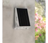 M Ledme - Applique murale solaire LED d'extérieur White Eyes avec détecteur de mouvement et de crépuscule, 800 lm, 1,3 W, IP44, lumière blanche naturelle (4 000 K) pour jardin, terrasse, façade, mur