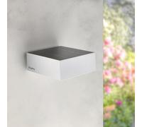 M Ledme - Applique murale solaire LED White Bin 2W, éclairage extérieur avec détecteur de mouvement et de crépuscule, protection IP65, éclairage 4000K (neutre), charge rapide et autonomie de 6 à 8h