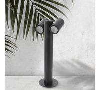 M Ledme - Balise Urban double, deux douilles GU10, étanchéité IP44, finition noir mat. Convient pour les allées, chemins et terrasses (ampoule non incluse).