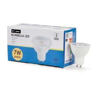M Ledme- Lot de 6 Ampoules LED GU10 7W Dimmable Triac, 580 lm, Lumière Neutre 4000K, Angle 60°, IP20, 48 x 50 mm, Aluminium et PC, LM7617