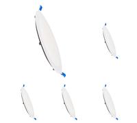 M Ledme - Panneau LED Downlight Rond 20W, 2000 lumens, Panneau Rond Extra-plat. 220 mm, 20 W, couleur de lumière froide (6000 K), coupe standard, encastré dans le plafond intérieur. LM5210. (Lot de 5)