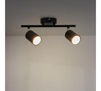 M Ledme - Plafonnier Série Black 2 spots GU10, pour usage en intérieur sec IP20, convient pour salle de bain, salon, chambre et cuisine (Ampoule non incluse)
