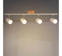 M Ledme - Plafonnier Série Wood 4 spots GU10, pour usage en intérieur sec IP20, ampoule non incluse, convient pour salle de bain, salon, chambre et cuisine