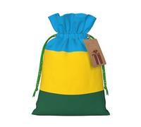 M Linen Sacs cadeaux de Noël avec cordon de serrage Motif drapeau du Rwanda