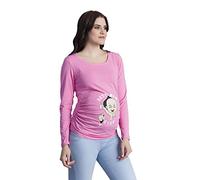 M.M.C. Best Mom Ever - vêtement de maternité Mignon et Rigolo T Shirt à Motif pour la Grossesse Femme Haut Humour, à Manches Longues (Rose, Large)