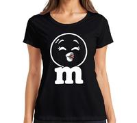 M & M Kiss Chocolat Lèvres Carnaval cinquième saison Costume T-shirt pour femme, Noir , L