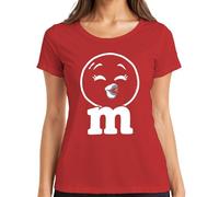 M & M Kiss Chocolat Lèvres Carnaval cinquième saison Costume T-shirt pour femme, rouge, XL