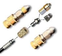 M&M Smartek Buse de nettoyage de tuyaux rotative/rigide 1/4" IG pour Kärcher Nilfisk avec raccord rapide (kit complet/raccord rapide + 2 buses)