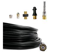M&M Smartek Lot de 6 tuyaux de nettoyage pour tuyaux Kärcher Kränzle NILFISK ALTO WAP Professional HD HDS 1/8" AG : M22 x 1,5 IG & adaptateur baïonnette & adaptateur KEW & 2 buses (15 m)