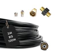 M&M Smartek Tuyau de nettoyage 5 pièces compatible avec Kärcher Kränzle avec système Easy Lock à partir de Q4 2017 + embrayage, buse de nettoyage de tuyaux rotative et normale (70 mètres)