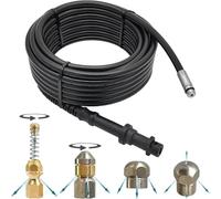 M&M Smartek Tuyau de nettoyage de canalisations de 30 m compatible avec Karcher Home, K2, K3-K7, Spirale 2025, (rotor, fusées et buse de jet de perçage)