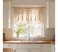 M MANUAL Macramé - Tapisserie tissée bohème - Cantonnière de fenêtre de Cuisine - Séparateur de Porte - Décoration de Chambre à Coucher - Rideaux en macramé - 140 x 60 cm (l x L)