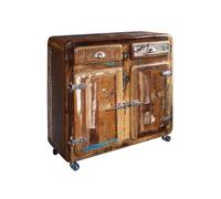 MASSIVMOEBEL24.DE Buffet avec roulettes - Bois Massif recyclé laqué (Multicolore) - Inspiration Ethnique - FREEZY #37