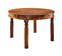 M MASSIVMOEBEL24 KOLONIALMOEBEL24.DE Table Ronde 100cm - Bois Massif d'acacia laqué (Miel) - Oxford #0331