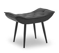 M MCombo 4778-2 Tabouret avec pieds en métal - Élégant ottoman - Coiffeuse pour salon, chambre à coucher - Carré - 40 x 69 cm - Cuir synthétique - Gris foncé