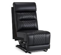 M MCombo Accessoire de canapé de rechange pour siège central 2 places, fauteuil TV électrique réglable 7705M1/M2, appui-tête réglable (cuir synthétique, noir)