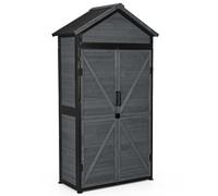 M MCombo Armoire de Jardin Abri de Jardin Structure métallique Résistant aux intempéries, abri de Jardin extérieur, pour Jardin, terrasse, 45×90×165 cm, 2736 (Gris)