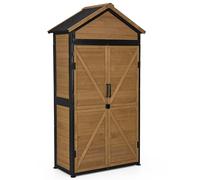 M MCombo Armoire de Jardin Abri de Jardin Structure métallique Résistant aux intempéries, abri de Jardin extérieur, pour Jardin, terrasse, 45×90×165 cm, 2736 (Naturel)