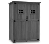 M MCombo Armoire de Jardin en Bois, Petite Maison de Jardin résistante aux intempéries, abri de Jardin Outdoor, pour l'extérieur Balcon Terrasse, 59×127×168 cm, 0912EY-F (Gris)