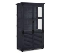 M MCombo Armoire de jardin en bois,Résistant aux intempéries, abri de jardin extérieur pour terrasse balcon 0120DGY