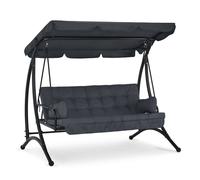 M MCombo balancelle Hollywood 3 places avec fonction de lit, avec coussin d'assise extra épais et toit solaire, 4095(gris)