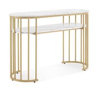 M MCombo Bureau sans tiroirs, Coiffeuse sans Miroir,Table de manucure, Table à Ongles en Bois châssis métallique, 2482