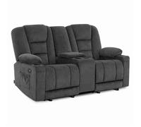M MCombo Canapé électrique 2 Places avec Fonction Sommeil, Chaise de cinéma avec Fonction inclinable, 7009 (Gris)