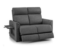 M MCombo Canapé télé 2 Places électrique, réglable en Position Zero-Gravity 155°, avec Table d'appoint cachée, Fonction Sommeil et Coussin en Mousse Pleine 35D, 7719M1 (Gris foncé)