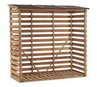M MCombo Étagère à bois extérieure, Étagère à bois de cheminée avec paroi arrière, Abri à bois avec couverture imperméable, 90 × 185 × 186 CM, 1202 (naturel)