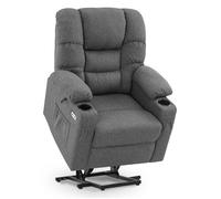 M MCombo Fauteuil électrique 7550DE, avec 3 moteurs réglables séparément, fauteuil TV avec USB (tissu gris)