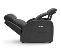 M MCombo Fauteuil électrique à 2 Moteurs, réglable, Dossier & Repose-Jambes électriques inclinables à 150°, Zero-Gravity avec Reset, Coussin 35D, 7042 (Tissu, Gris foncé)