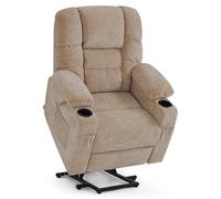 M MCombo Fauteuil électrique avec 3 Moteurs, Dossier et Support de Jambe réglables, Fonction Relaxation et Couchage jusqu'à 170°, Appui-tête réglable 7550 (Beige)
