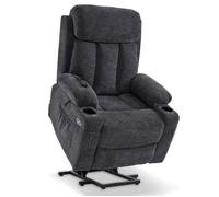M MCombo fauteuil inclinable avec aide à la relève et fonction d'inclinaison 7190DE fauteuil TV (tissu gris foncé)