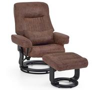 M MCombo Fauteuil Relax avec Fonction inclinable, Fauteuil de Lecture,pivotant à 360° avec Repose-Pieds, Coussin et Poche latérale, capacitéjusqu’à 120 kg, pour Salon, modèle 9035 (Marron)