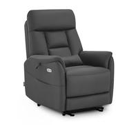 M MCombo Fauteuil Relax Électrique Réglable, Fauteuil TV à 3 cm du Mur, Ports USB & Type-C et Coussin Lombaire, Salon, 7063 (Gris foncé)