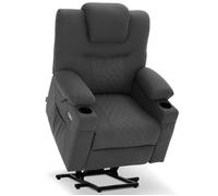 M MCombo Fauteuil TV avec releveur, avec fonction chaleur, 2 moteurs, microfibre, 7565DE (gris foncé)
