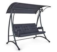 M MCombo Hollywood Balançoire 3 places avec fonction lit, assise épaisse, balançoire de jardin, 4025 (gris)