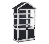 M MCombo Petit abri de Jardin en Bois - Résistant aux intempéries - Serre pour l'extérieur - Balcon - Terrasse - 100 x 53 x 178 cm - 0111 (Gris Anthracite)
