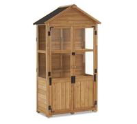 M MCombo Petite armoire de jardin en bois 0111D, Outdoor Serre pour balcon et terrasse, Nature