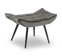 M MCombo Pouf repose-pieds avec pieds en métal, élégant pouf ottoman pour salon, chambre à coucher, carré, 40 x 69 cm, 4779-2 (microfibre gris foncé)