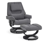 M MCombo Relax avec Fonction inclinable, TV pivotant à 360° avec Repose-Pieds, avec Appui-tête réglable, Coussin Lombaire et Poche latérale, 9046