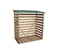 M MCombo Tablette en bois avec paroi arrière pour cheminée d'extérieur 1200, abri en bois avec couverture imperméable (naturel)