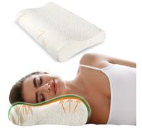 M MEDICLINE Oreiller Ergonomique Cervical à Mémoire de Forme, Oreiller Orthopédique pour la Nuque, Réglable en Hauteur, Anti Douleur & Anti Ronflement, Housse Lavable en Bambou
