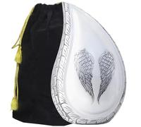M MEILINXU Cremation Urns for Human Ashes Adult Man & Women, Funeral Urn for Ashes Adult Male & Female, Engraved Angel Wings, Decorative Teardrop, Burial, White Urns, Large Tear Drop - Full Size